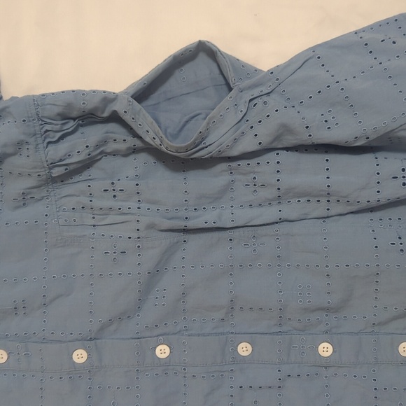 Madewell Button-Front V-Neck Mini Dress, Color Tranquil Lake Size M - Picture 11 of 16